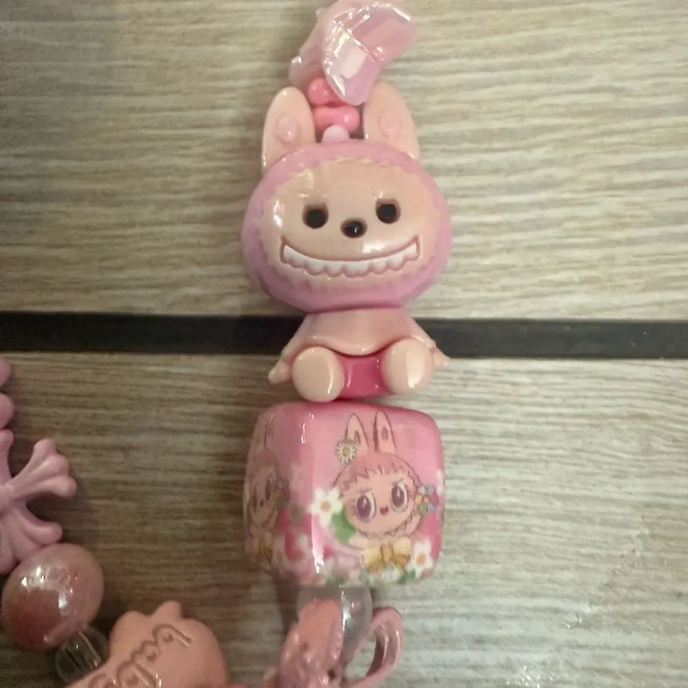 New labubu pink bag charm / keychain